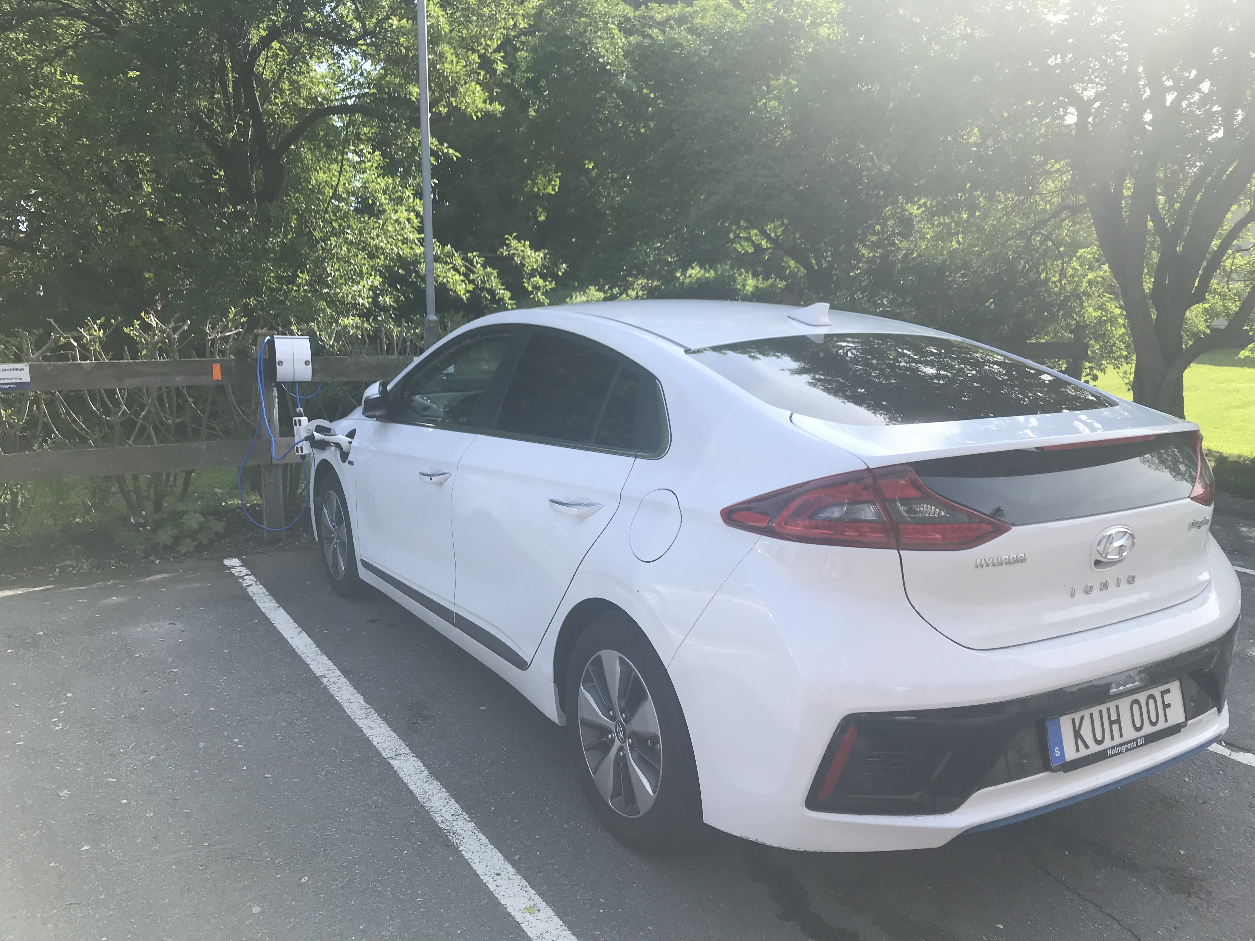 Electric car charging in Gothenburg, Sweden