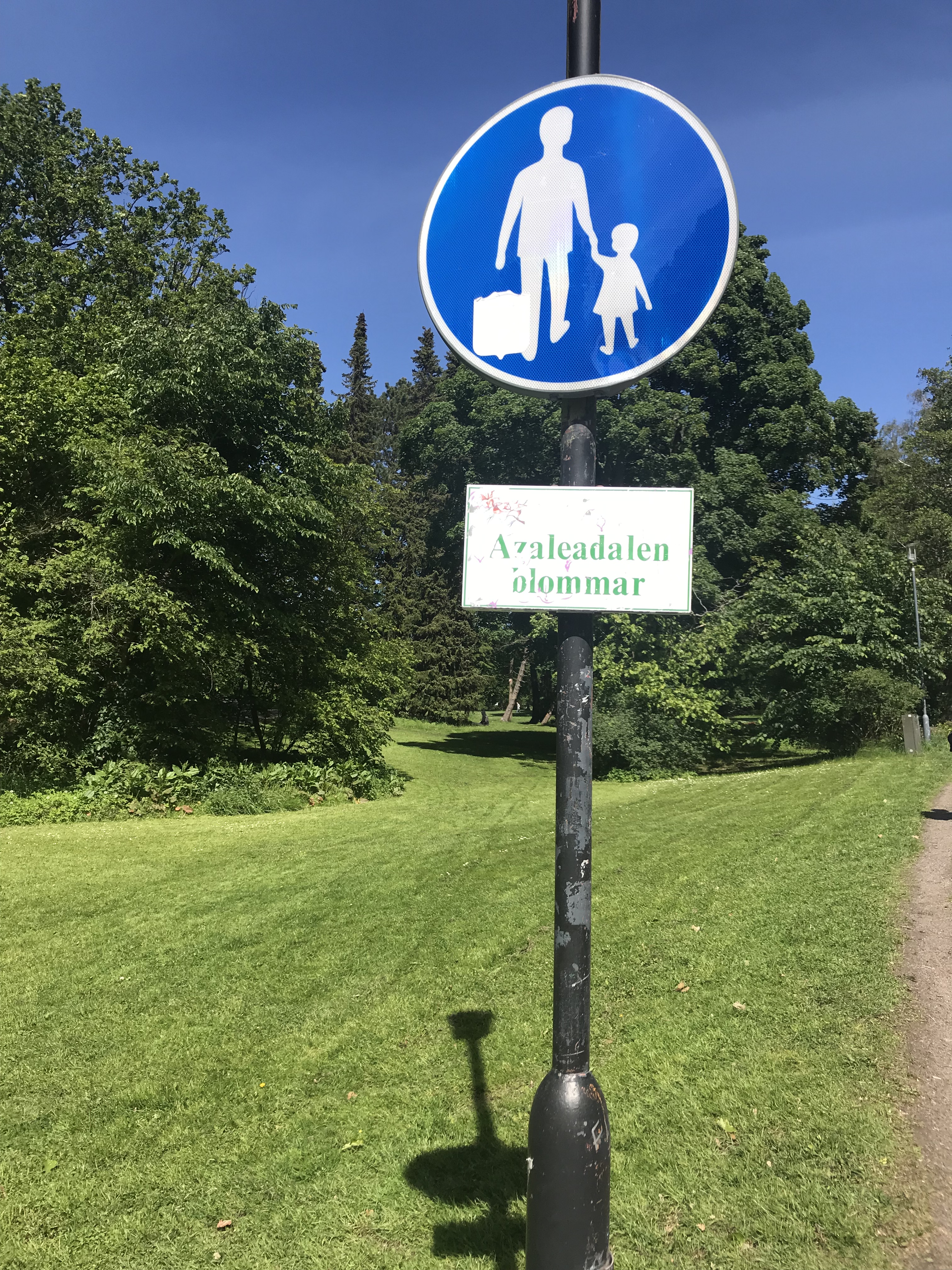 Pedestrian sign, Gothenburg, Sweden: This is a pedestrian street